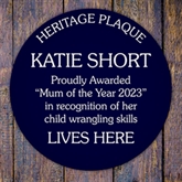 Thumbnail 6 - Personalised Spoof Blue Heritage Plaque