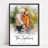 Thumbnail 1 - Personalised Watercolour Style Custom Family Portraits