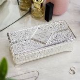 Thumbnail 1 - Antique Style Personalised Silver Plated Jewellery Box