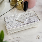 Thumbnail 5 - Antique Style Personalised Silver Plated Jewellery Box