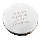 Thumbnail 6 - Silver Plated Personalised Compact Mirror