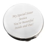 Thumbnail 7 - Silver Plated Personalised Compact Mirror