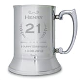 Thumbnail 2 - Age Crest Personalised 21 Stainless Steel Tankard