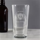 Thumbnail 3 - Personalised Age Crest Pint Glass