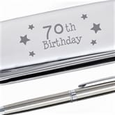 Thumbnail 2 - 70th Birthday Engraved Pen Case and Ballpoint