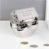 Thumbnail 1 - Personalised Silver Plated Noah's Ark Money Box