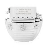 Thumbnail 2 - Personalised Silver Plated Noah's Ark Money Box