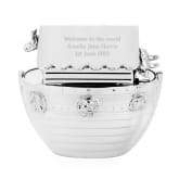 Thumbnail 3 - Personalised Silver Plated Noah's Ark Money Box