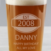 Thumbnail 2 - personalised 18th birthday glass