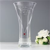 Thumbnail 3 - Personalised Ruby Diamante Heart Vase with Crystal Elements