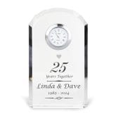 Thumbnail 2 - glass clock silver wedding anniversary gift