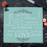 Thumbnail 1 - wedding day personalised glass chopping board