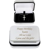 Thumbnail 3 - Personalised Engraved Box With Cross Necklace