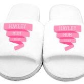 Thumbnail 3 - Personalised Pink Banner Ladies Slippers