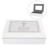 Thumbnail 4 - Personalised Silver Cross White Wooden Keepsake Box