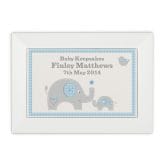 Thumbnail 3 - Personalised Blue Baby Elephant White Wooden Keepsake Box | Thumb