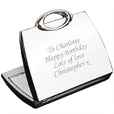 Thumbnail 2 - Personalised Silver Handbag Compact Mirror