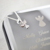 Thumbnail 1 - Personalised Christening Angel Necklace & Box