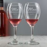 Thumbnail 1 - Personalised Mr & Mrs Wine Glass Set