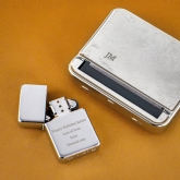 Thumbnail 1 - Personalised Tobacco Tin And Silver Lighter Set