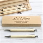 Thumbnail 1 - Personalised Wooden Pen and Pencil Box Set