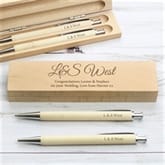 Thumbnail 2 - Personalised Wooden Pen and Pencil Box Set