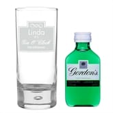 Thumbnail 3 -  Personalised Gin O Clock Glass with Gin Miniature | Thumb