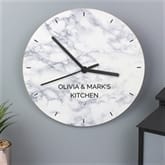 Thumbnail 3 - Personalised Marble Effect Wooden Clock