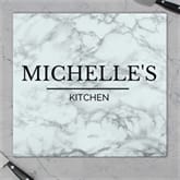 Thumbnail 4 - Personalised Marble Effect Glass Chopping Board/Worktop Saver