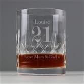 Thumbnail 1 - Personalised Big Age Cut Crystal Whisky Tumbler