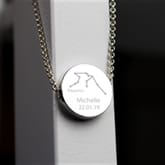 Thumbnail 2 - Personalised Zodiac Birthday Silver Necklace