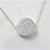 Thumbnail 6 - Personalised Zodiac Birthday Silver Necklace