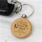 Thumbnail 1 - Personalised Moon & Back Wooden Keyring