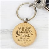 Thumbnail 2 - Personalised Moon & Back Wooden Keyring