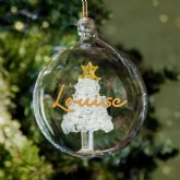 Thumbnail 1 - Personalised Glass Glitter Xmas Tree Bauble
