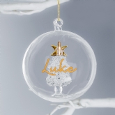 Thumbnail 3 - Personalised Glass Glitter Xmas Tree Bauble