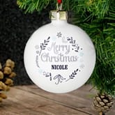 Thumbnail 1 - Personalised White Christmas Tree Bauble