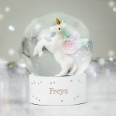 Thumbnail 1 - Personalised Unicorn Snow Globe