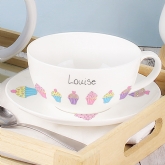 Thumbnail 1 - Cupcakes Personalised Teacup & Saucer