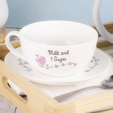 Thumbnail 2 - Birds Personalised Teacup & Saucer