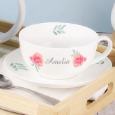 Thumbnail 1 - Vintage Rose Personalised Teacup & Saucer