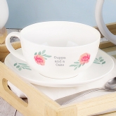 Thumbnail 2 - Vintage Rose Personalised Teacup & Saucer