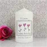 Thumbnail 1 - Personalised 3 Hearts Message Candle