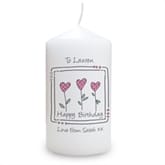 Thumbnail 2 - Personalised 3 Hearts Message Candle