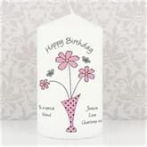 Thumbnail 1 - Personalised Flowers & Vase Candle