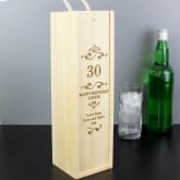 Thumbnail 1 - Personalised Elegant Number Wooden Wine Bottle Box