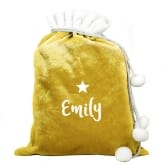 Thumbnail 2 - Personalised Name Only Gold Luxury Pom Pom Sack