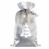 Thumbnail 5 - Personalised Christmas Tree Luxury Silver Grey Pom Pom Sack