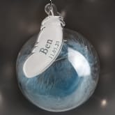 Thumbnail 2 - Personalised Glass Feather Bauble 