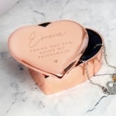 Thumbnail 1 - Personalised Rose Gold Heart Trinket with Heart Motif